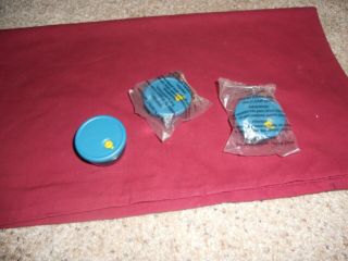 3 Tupperware Bowl Magnets Blue