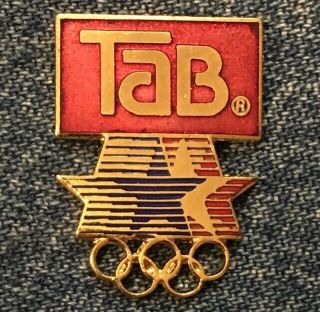 1984 Tab Olympic Pin Coca - Cola Los Angeles Summer Games Stars In Motion
