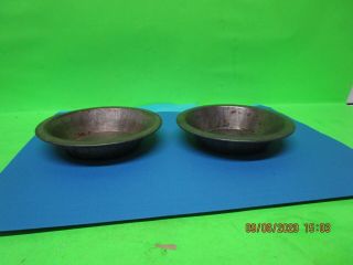 Antique Vintage Set Of 2 Small Pie Mini Pie Tins Pans 4 1/2 "