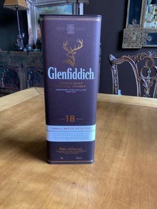 Collectable Glenfiddich 18 Year Single Malt Scotch Whisky - Cardboard Box Tin Lid