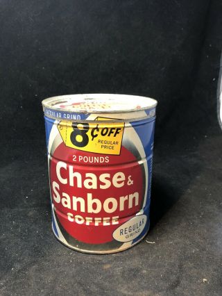 Vintage Chase And Sanborn Coffee Tin Can 2lb.  J77