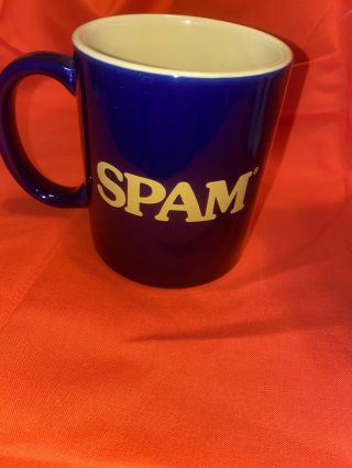 Spam Iconic Canned Lunch Meat Dark Blue & Yellow Coffee Cup Tea Mug