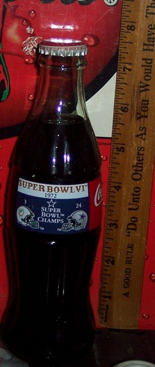 1996 Dallas Cowboys Bowl Champions 1972 Vi 8oz Coca - Cola Bottle
