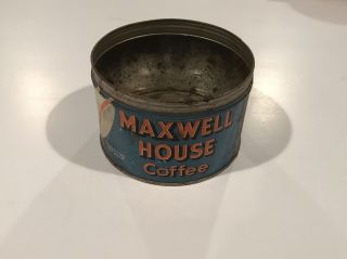 Old Vintage Coffee Tin Can 1 Pound,  Maxwell House,  1950s,  Usa G1004