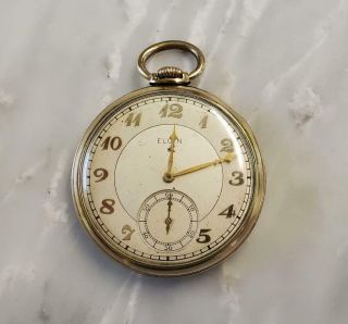 Vintage 1936 Elgin Pocket Watch With 10k Gold Filled Case S12 15 Jewels 9 - E556