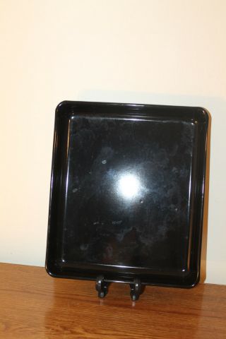 Unique Solid Black Porcelain Enamel Roasting Pan 11.  5 " X 9 3/4 " X 1.  75 "