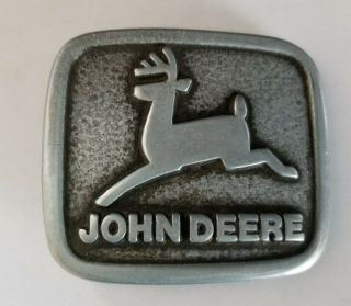 Vintage John Deere Trademark Logo Belt Buckle Agriculture Construction Equipment