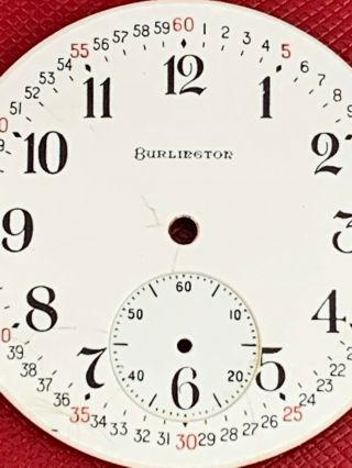Burlington Watch Co.  (illinois) Porcelain Dial With Montgomery Figures