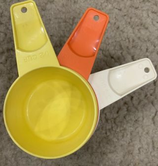 Tupperware Set Of 3 Measuring Cups 1/2,  2/3 & 3/4 Cup