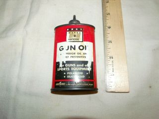 Vintage Wards Hawthorne Gun Oil,  3 Oz Tin,  Lead Spout