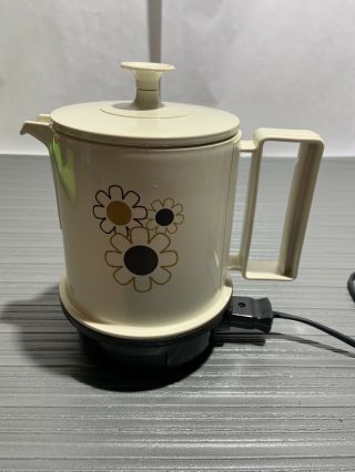 Regal Poly Hot - Pot 5 Cup Electric Hot Water Coffee Tea Daisy Pattern