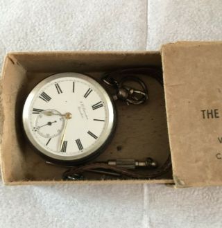 Silver J W Benson Pocket watch 1894 Hallmarked London,  with BATH BOX 3