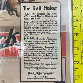 NOS Vintage Buick Motor Company Advertisement Trail Maker Buffalo D - 45 7C 3