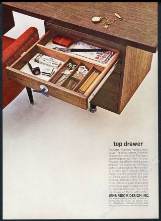 1961 Jens Risom Design Modern Desk Photo Vintage Print Ad
