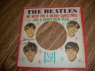 THE BEATLES RARE - 1964 - VJ - PICTURE SLEEVE WE WISH YOU A MERRY CHRISTMAS 2