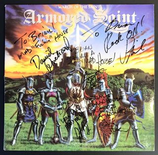 Armored Saint March Of The Saint Autographed Lp 1984 Signed By All Rare