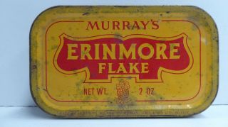Vintage Murrays Erinmore Flake Cut 2 Oz Tobacco Tin Cigarette Case