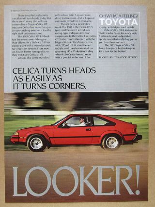 1983 Toyota Celica Gt Liftback Red Car Color Photo Vintage Print Ad
