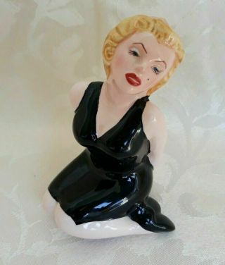 Clay Art Marilyn Monroe Replacement Salt Or Pepper Shaker Sitting In Black Dress