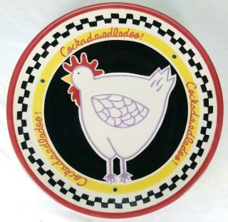 Becky Denny Cockadoodle Plate Southern Living Dish Serving Platter Decor Chicken