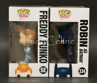 Funko Pop SDCC Freddy SE Blue Suit & Robin w/ Pop Protector 3