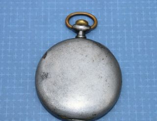 Old Antique French Lip Pocket Watch Chronometer Metal Silver Plated Not 2