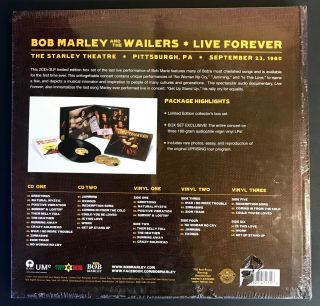 BOB MARLEY,  WAILERS Live Forever VINYL BOX SET 3LP,  2CD Live In PA 1980 2