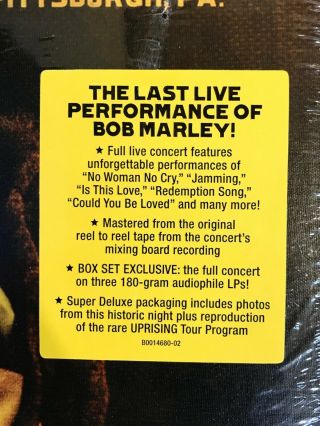 BOB MARLEY,  WAILERS Live Forever VINYL BOX SET 3LP,  2CD Live In PA 1980 3