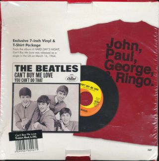 The Beatles: Exclusive 7inch Vinyl (cant Buy Me Love/you Cant Do That) & T - Shirt
