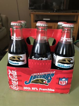 Jacksonville Jaguars Nfl 30th Franchise Coca - Cola Bottles 8 Oz.  (six - Pack)