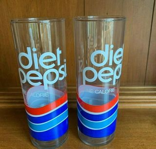Diet Pepsi One Calorie Glasses 7 Inches Tall
