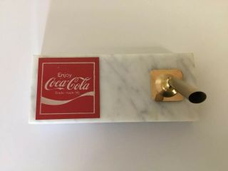 Vintage Rare‼️enjoy Coca Cola‼️desk Top Pen Holder With Fine Marble Base