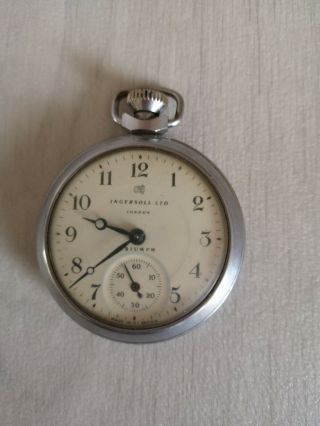 Vintage Ingersoll Triumph Pocket Watch, .  Made In Gt Britain