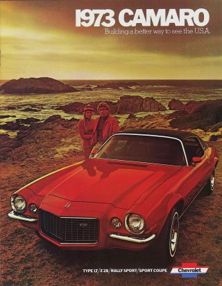 1973 Chevrolet Camaro Type Lt Z28 Rally Sport Sport Coupe Dealer Sales Brochure
