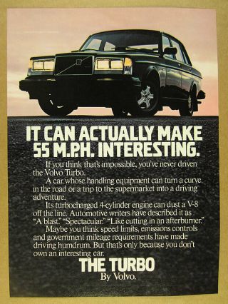 1983 Volvo Turbo Sedan Color Photo Vintage Print Ad