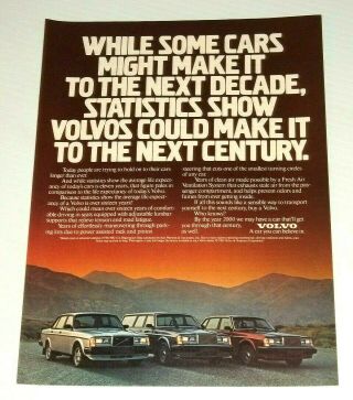 1983 Print Ad Volvo Next Century Vintage 80 