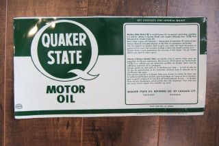 Vintage Quaker State Oil Sign Metal Dealer Rack Display Gas Shop Man Cave