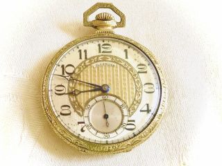Vintage Illinois Pocket Watch 1920 Art Deco 12s 19j Gold Filled