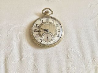 vintage illinois pocket watch 1920 Art deco 12s 19J Gold Filled 3