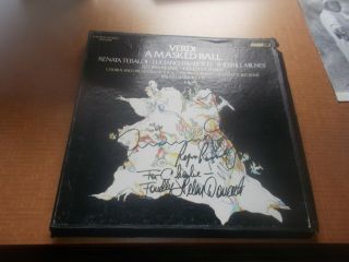 Verdi A Masked Ball Box Set Autographed By Luciano Pavarotti Milnes Resnik