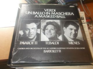 Verdi A Masked Ball box set autographed by Luciano Pavarotti Milnes Resnik 3