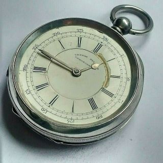 Antique Pocket Watch Centre Seconds Chronograph Solid Silver 1918 Some Attention