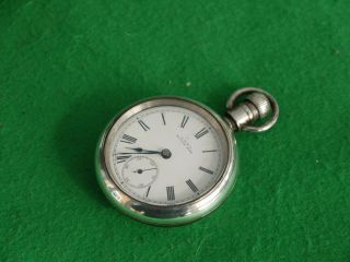 Early Heavy Gents Antique Sterling Silver Pioneer Waltham Pocket Watch