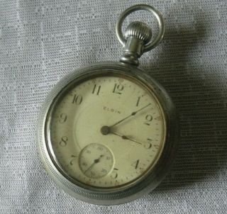 1908 Elgin Pocket Watch Pendent Set 18s 17j. ,  Running Pocket Watch