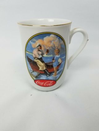Rare Cocacola Coffee Cup Tea Mug At The Seashore N.  C Wyath
