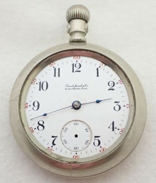 Antique 18s Illinois Grade 59 15j Silverode Pocket Watch Parts Repair