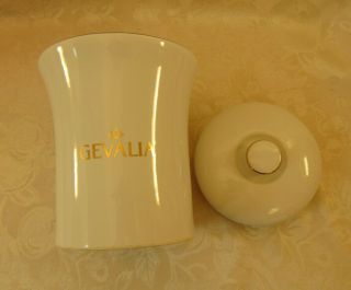 GEVALIA CERAMIC COFFEE CANISTER WITH SILICONE SEAL LID - WHITE WITH GOLD TRIM 3