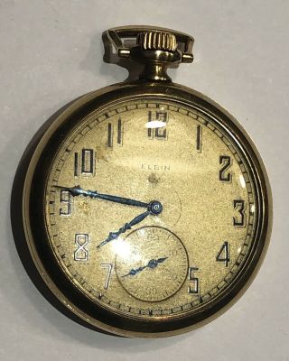 1923 Elgin Gold Pocket Watch Grade 303,  7j,  Serial 26020145 Size 12s