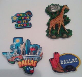 4 Collectible Refrigerator Magnets Texas Dallas Zoo Don 