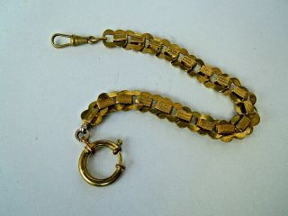 Very Rare Antique Gold Plated Chain For Swiss Made Pocket Watch 19th Century